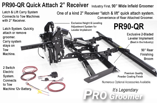 PR90-QR Pro Infield Groomer, 2 inch Receiver Quick Attach