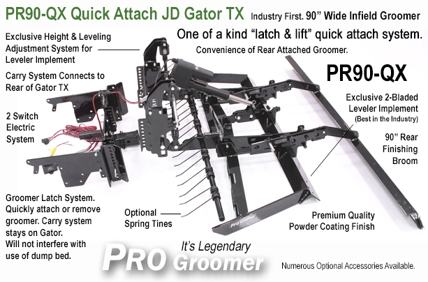 PR90-QX Pro Infield Groomer, Gator TX Quick Attach